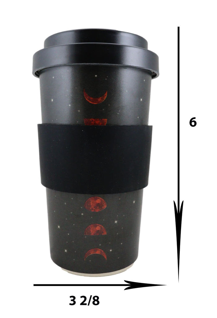 Ebros Gift Lunar Moon Phases With Night Stars Reusable Travel Mug Cup W/ Lid And Sleeve