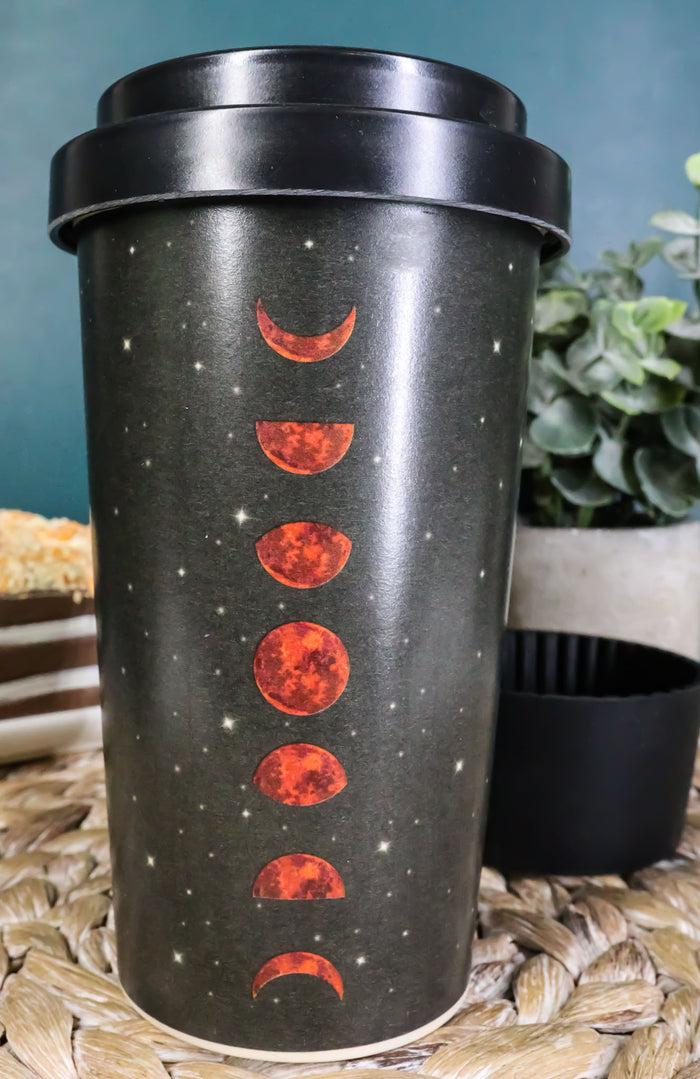 ebros gift Lunar Moon Phases With Night Stars Reusable Travel Mug Cup W/ Lid And Sleeve