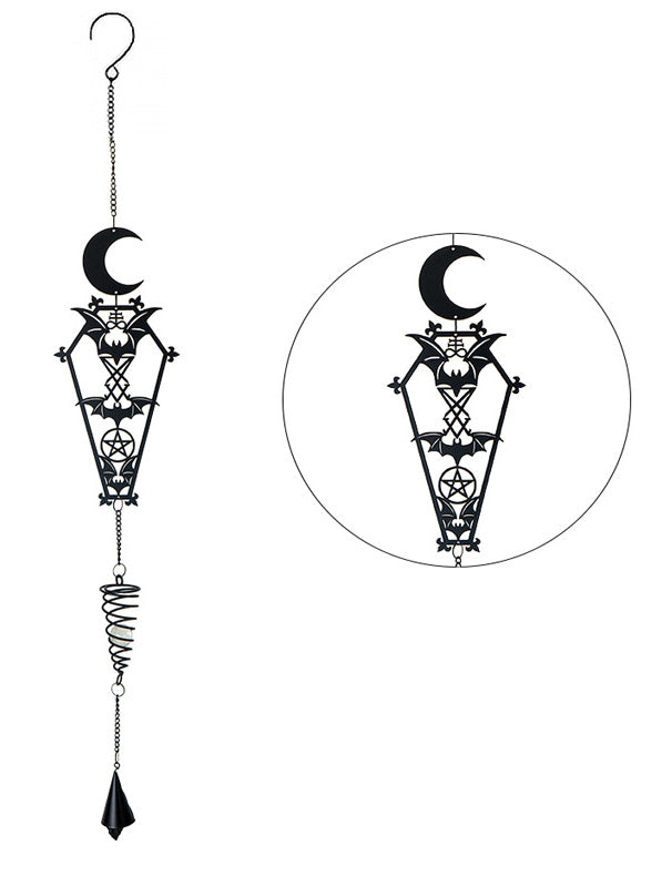 ebros gift Macabre From The Crypt Vampire Coffin Moon Bats Spiral Wall Hanging Decoration
