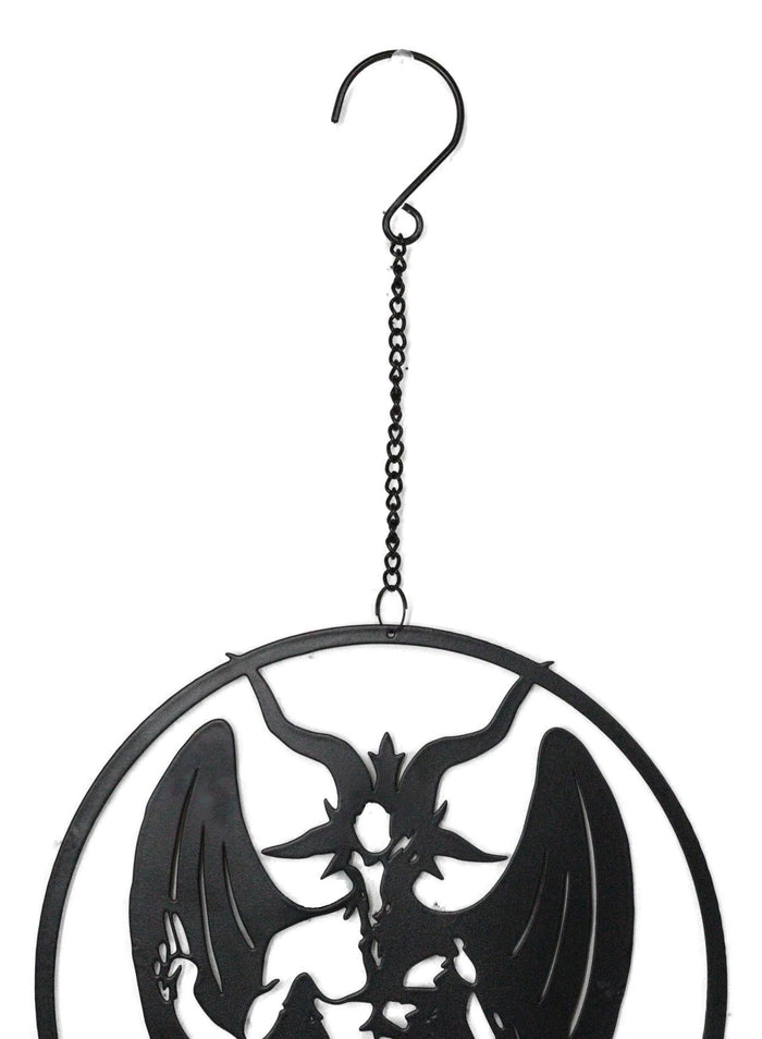 Ebros Gift Macabre Wicca Sabbatic Goat Baphomet Pentagram Wall Hanging Decoration Chime