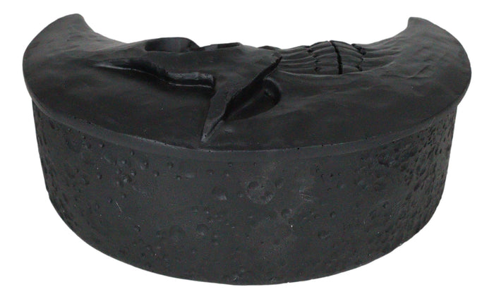 Ebros Gift Macabre Witchcraft Gothic Black Skeletal Crescent Moon Skull Decorative Box