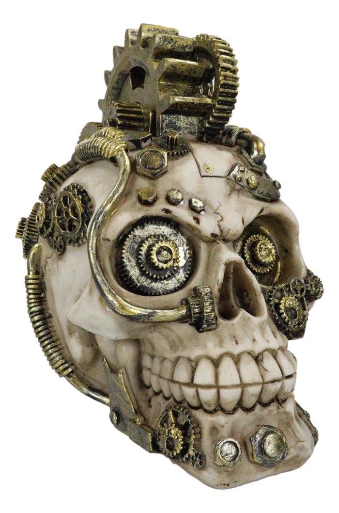Ebros Gift Mad Max Geared Mohawk Steampunk Cyborg Clockwork And Pipes Punk Skull Figurine