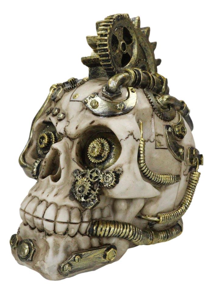 Ebros Gift Mad Max Geared Mohawk Steampunk Cyborg Clockwork And Pipes Punk Skull Figurine
