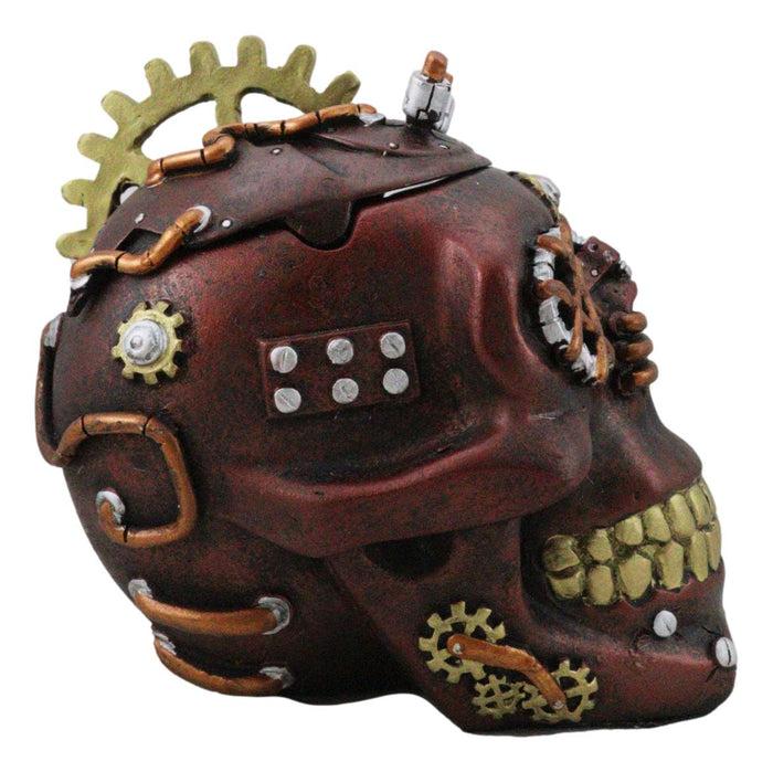 Ebros Gift Mad Max Style Steampunk Cool Punk Gearwork Rock Skull Jewelry Box Figurine