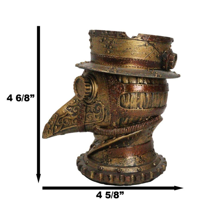 Ebros Gift Mad Science Bizarre Steampunk Plaque Doctor Bust Ashtray Decorative Box Figurine