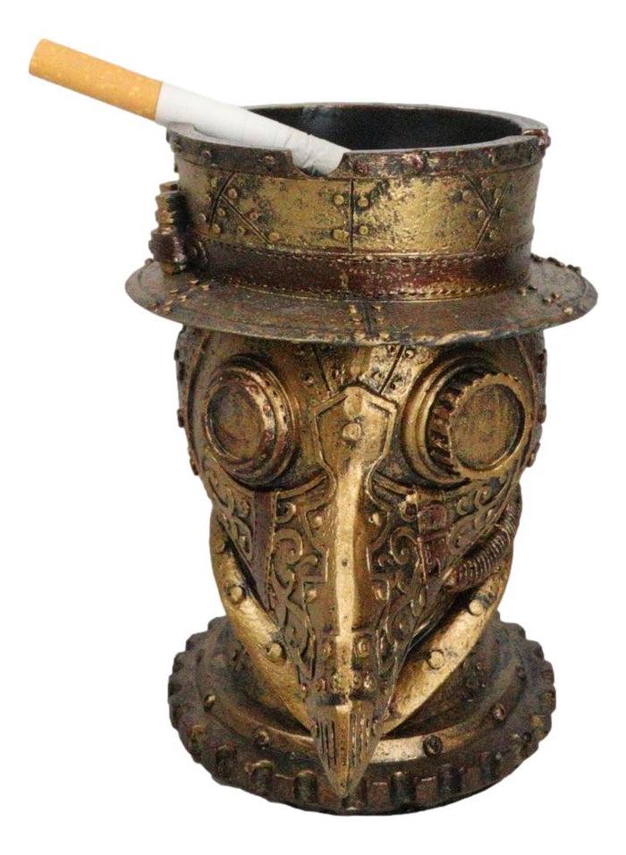 Ebros Gift Mad Science Bizarre Steampunk Plaque Doctor Bust Ashtray Decorative Box Figurine