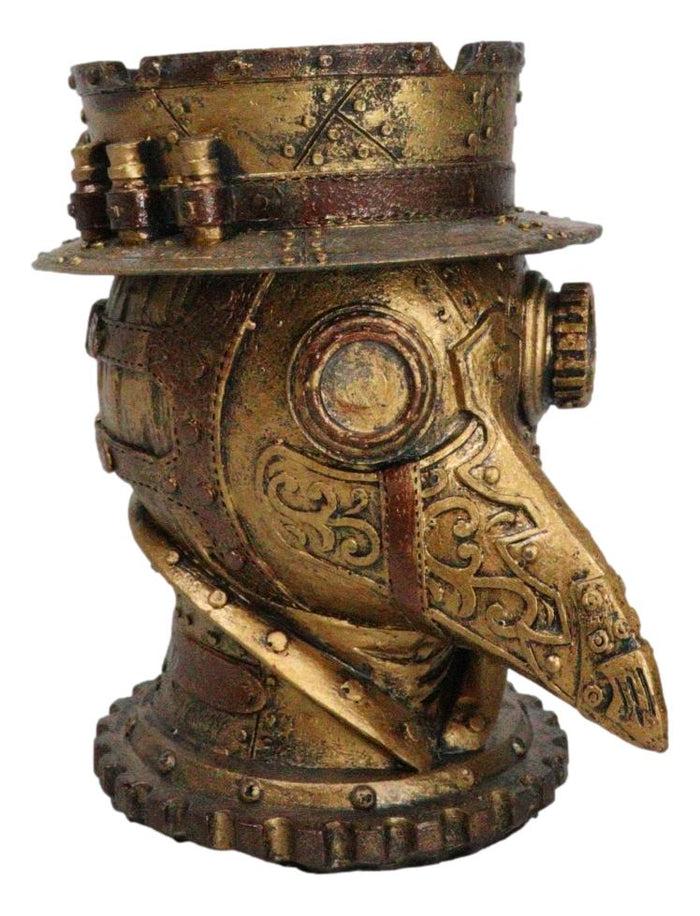 ebros gift Mad Science Bizarre Steampunk Plaque Doctor Bust Ashtray Decorative Box Figurine