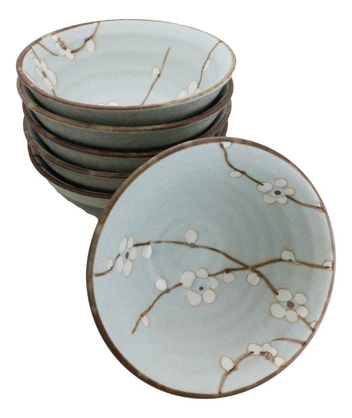 Ebros Gift Made In Japan Ceramic Soushun Sakura Cherry Blossoms Rice Soup Bowls Set 12oz