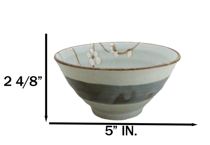 Ebros Gift Made In Japan Ceramic Soushun Sakura Cherry Blossoms Rice Soup Bowls Set 12oz