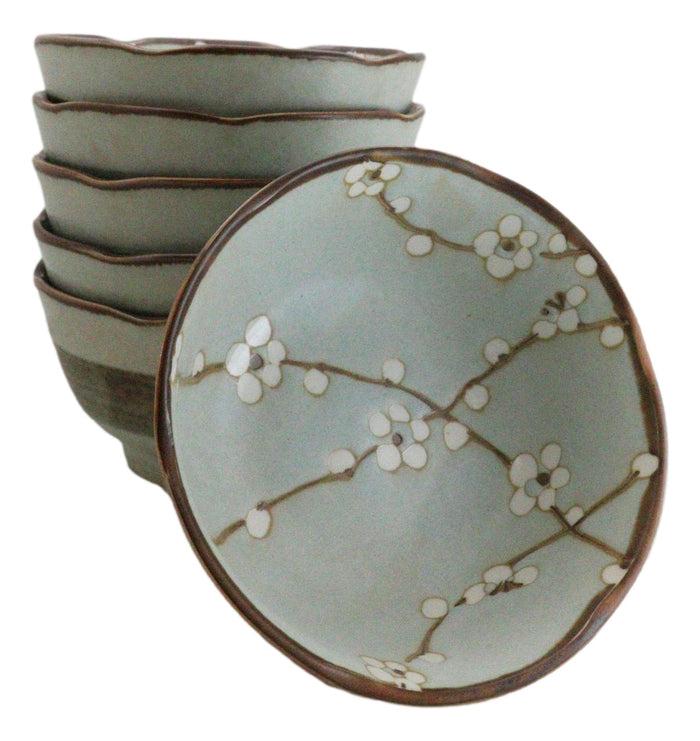 ebros gift Made In Japan Ceramic Soushun Sakura Cherry Blossoms Small Rice Soup Bowls 10oz