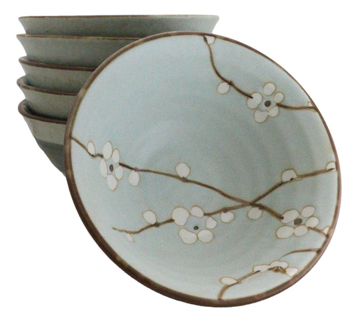 ebros gift Made In Japan Ceramic Soushun Sakura Cherry Blossoms Rice Soup Bowls Set 12oz