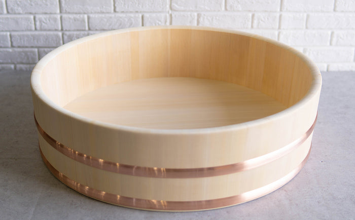Ebros Gift Made In Japan Hangiri Sushi Oke Rice Cypress Wood Large Mixing Bowl Tub 23.5"Dia