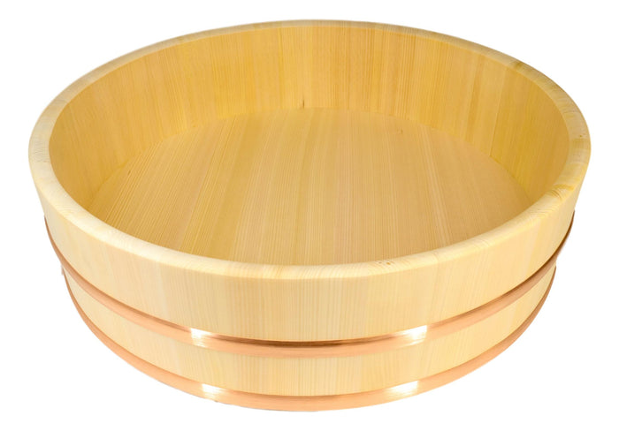 Ebros Gift Made In Japan Hangiri Sushi Oke Rice Cypress Wood Large Mixing Bowl Tub 23.5"Dia