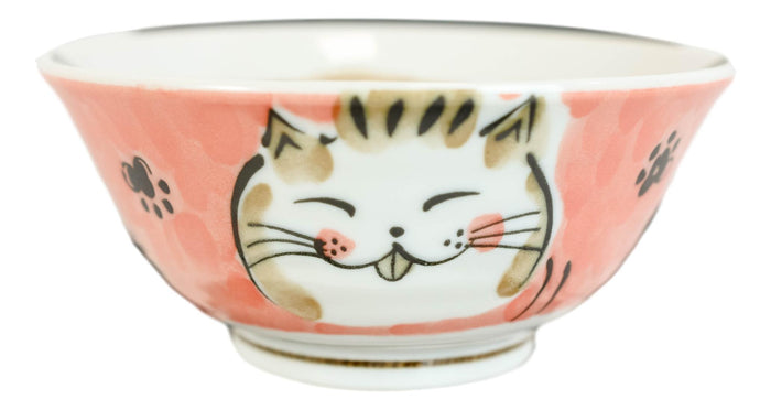 Ebros Gift Made In Japan Pink Lucky Cat Maneki Neko 16oz Soup Rice Cereal Bowls Set Of 6