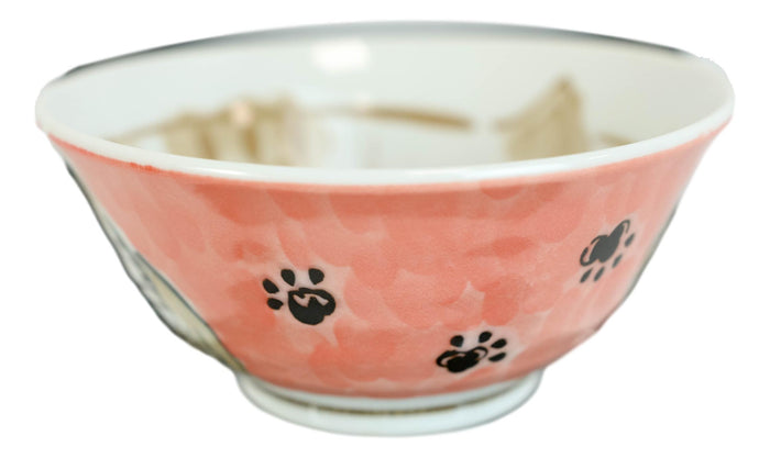 Ebros Gift Made In Japan Pink Lucky Cat Maneki Neko 16oz Soup Rice Cereal Bowls Set Of 6