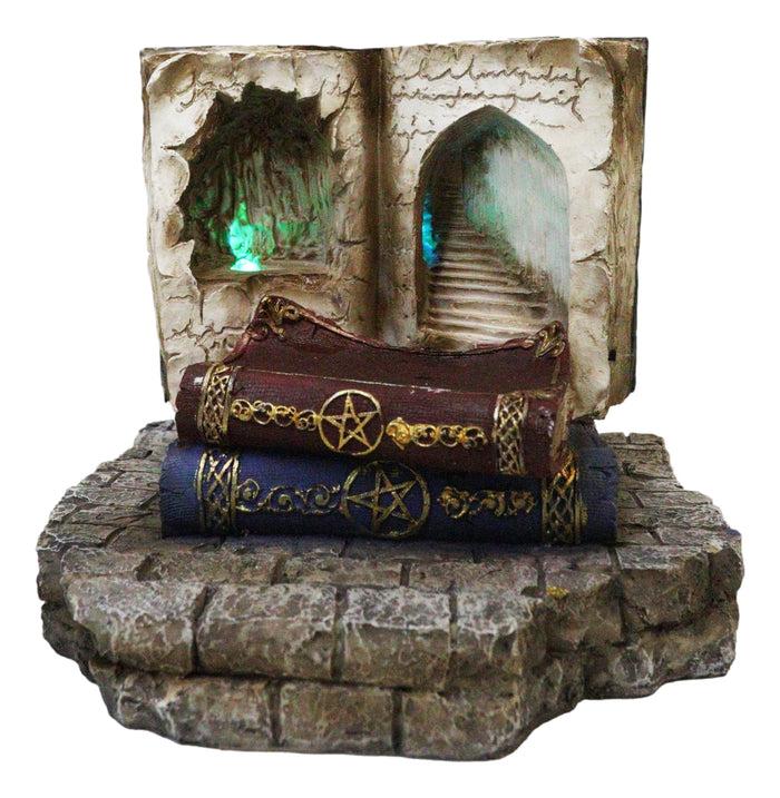 Ebros Gift Magic Spell Pentagram Books With Secret Caverns LED Miniatures Display Stand