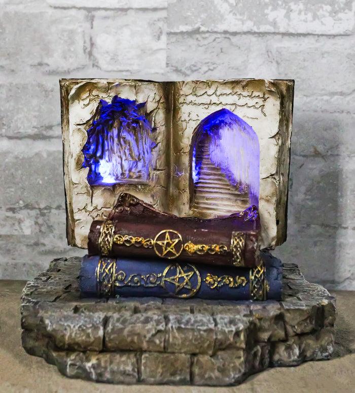 ebros gift Magic Spell Pentagram Books With Secret Caverns LED Miniatures Display Stand