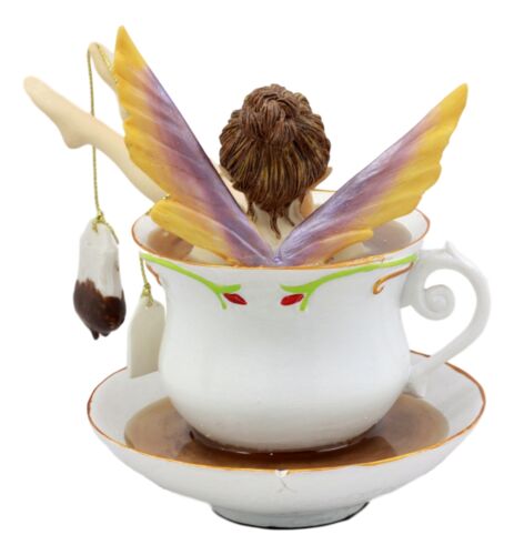 Ebros Gift Magical Encounters Shocked Fairy Bathing In Tea Cup Figurine Fantasy Collectible