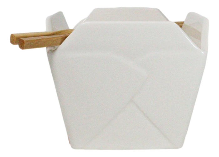 Ebros Gift Maneki Neko Lucky Cat Asian Takeout To Go Box Serving Bowl With Chopsticks Set