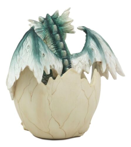 Ebros Gift March Birthstone Dragon Egg Statue Aquamarine Blue Gem Birthday Dragon Hatchling