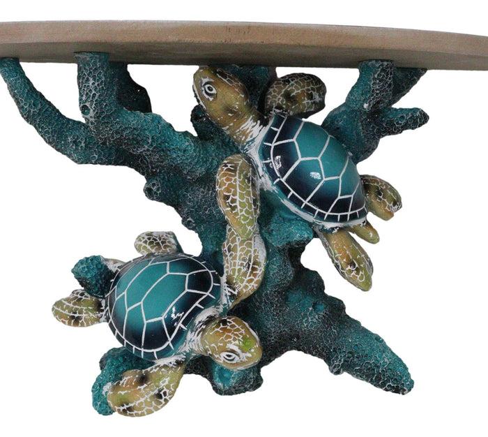 Ebros Gift Marine Blue Sea Turtles Swimming By Ocean Corals Floating Wall Bracket Shelf