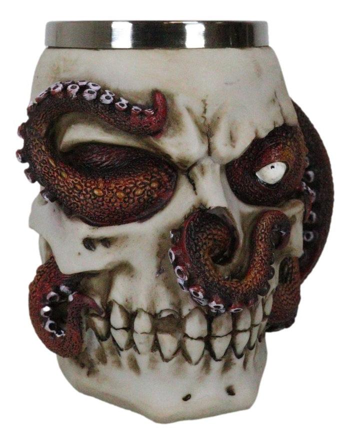 Ebros Gift Marine Cthulhu Octopus Hiding In Skull Crevices Tentacles Arm Handle Coffee Mug