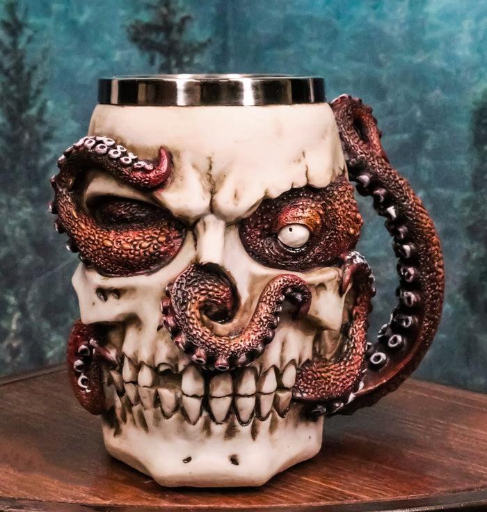ebros gift Marine Cthulhu Octopus Hiding In Skull Crevices Tentacles Arm Handle Coffee Mug