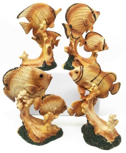 Ebros Gift Marine Ocean Fishes Clown Fish Angelfish Blue Tang Butterfly Fish Figurine Set