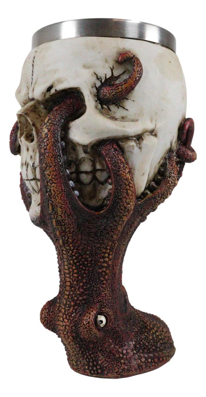Ebros Gift Marine Sea Cthulhu Octopus With Tentacles Wrecking Skull Wine Goblet Chalice