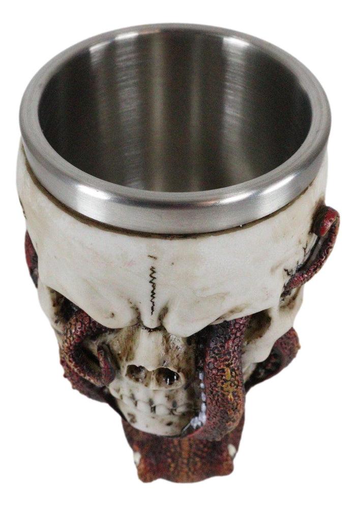 Ebros Gift Marine Sea Cthulhu Octopus With Tentacles Wrecking Skull Wine Goblet Chalice