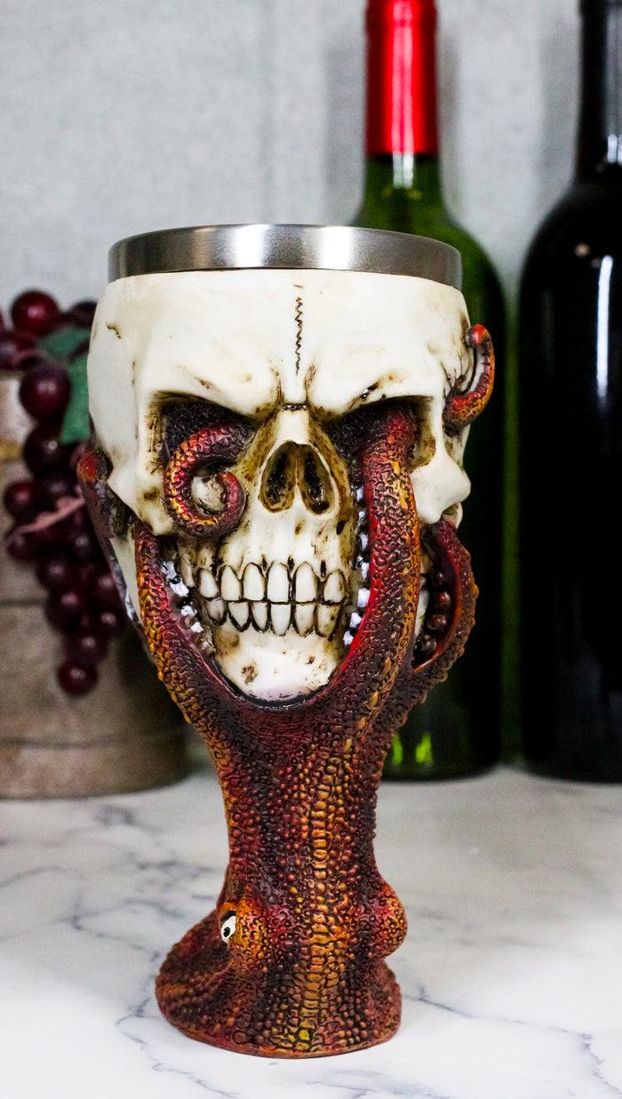 ebros gift Marine Sea Cthulhu Octopus With Tentacles Wrecking Skull Wine Goblet Chalice