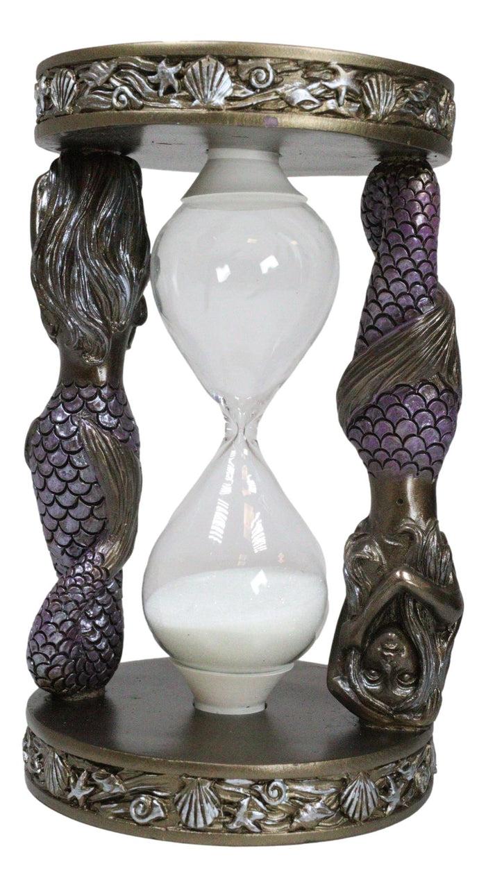 Ebros Gift Marine Sea Shells Starfish Mermaid Siren Invertible Sandtimer Sand Timer Decor