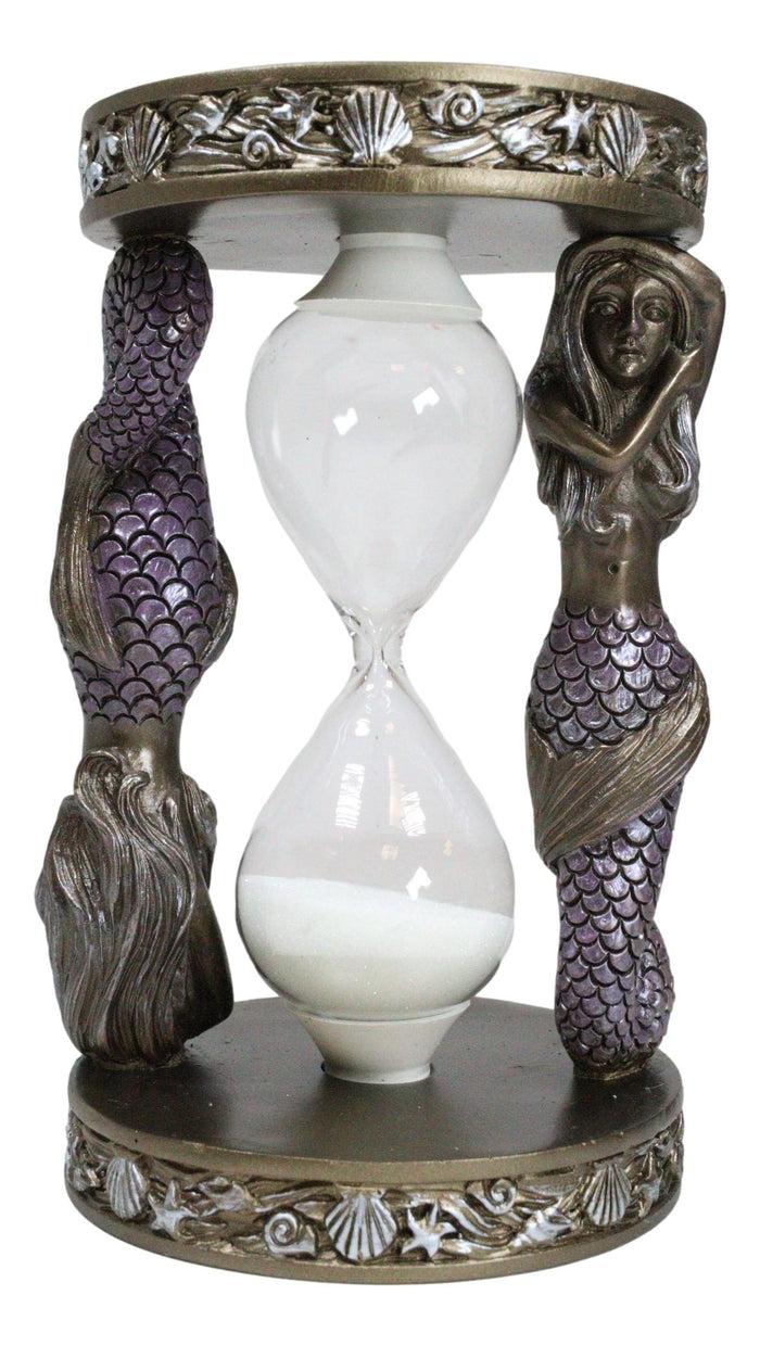 ebros gift Marine Sea Shells Starfish Mermaid Siren Invertible Sandtimer Sand Timer Decor