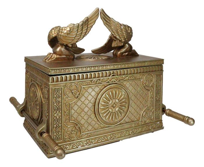 Ebros Gift Matte Gold Throne Of God Ark Of Covenant Model W/ Contents Trinket Box Figurine