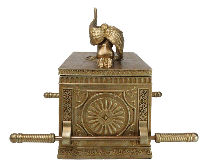 Ebros Gift Matte Gold Throne Of God Ark Of Covenant Model W/ Contents Trinket Box Figurine