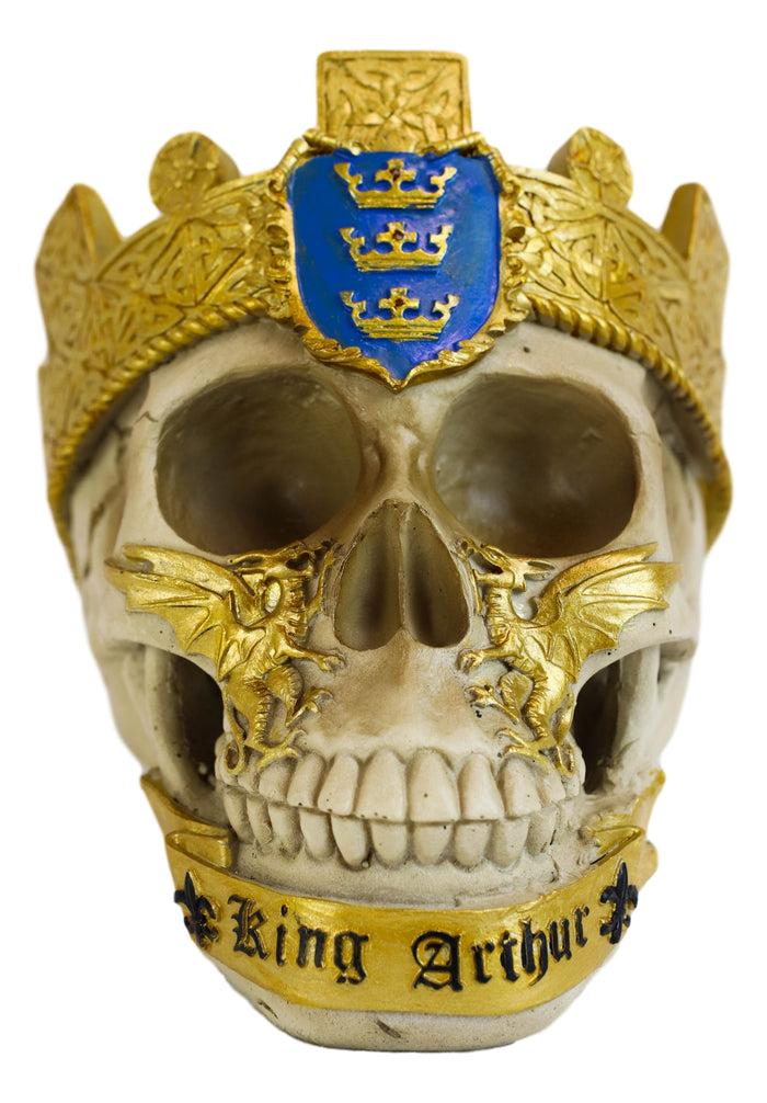 Ebros Gift Matter Of Britain King Arthur And Excalibur Roundtable Knights Goth Skull Statue