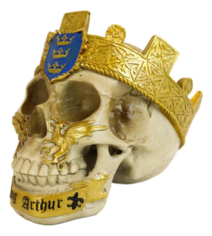 Ebros Gift Matter Of Britain King Arthur And Excalibur Roundtable Knights Goth Skull Statue