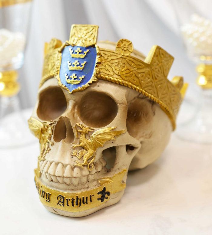 ebros gift Matter Of Britain King Arthur And Excalibur Roundtable Knights Goth Skull Statue