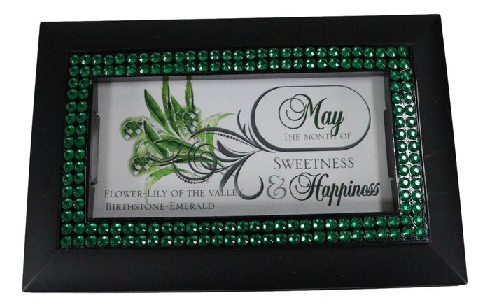 Ebros Gift May Month Emerald Birthstone Sweetness And Happiness Black Musical Trinket Box