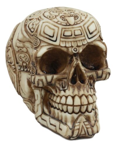 Ebros Gift Mayan Tribal Tattoo Chieftain Skull Statue Skeleton Cranium Voodoo Figurine