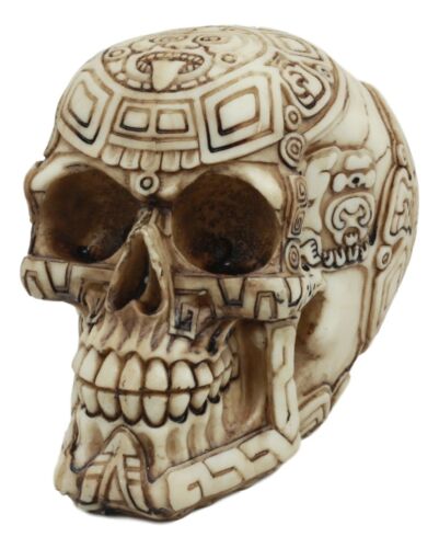 Ebros Gift Mayan Tribal Tattoo Chieftain Skull Statue Skeleton Cranium Voodoo Figurine