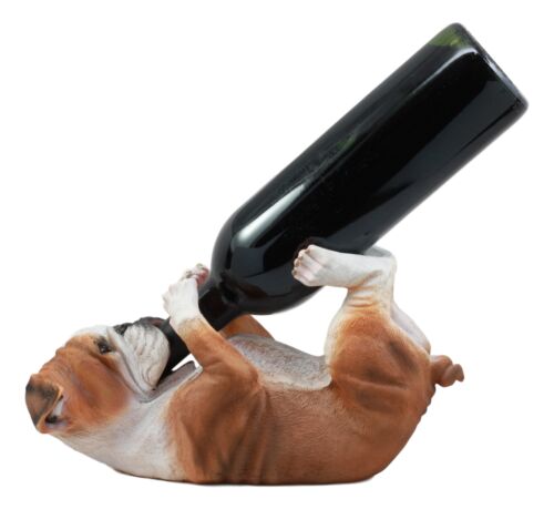 Ebros Gift "Meatball" The English Bulldog Wine Bottle Holder Statue 11"Long Canine Dog