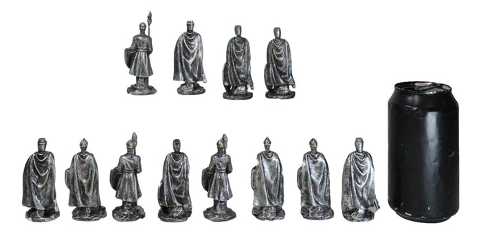 Ebros Gift Medieval Castle Fortress Display Stand And 12 Mini Crusader Knights Figurine Set