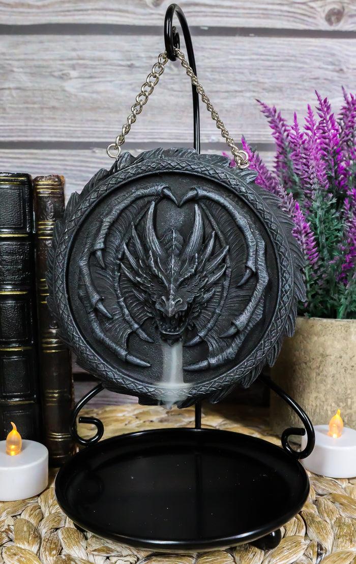ebros gift Medieval Celtic Dragon Breath Aroma Waterfall Medal Backflow Incense Cone Burner