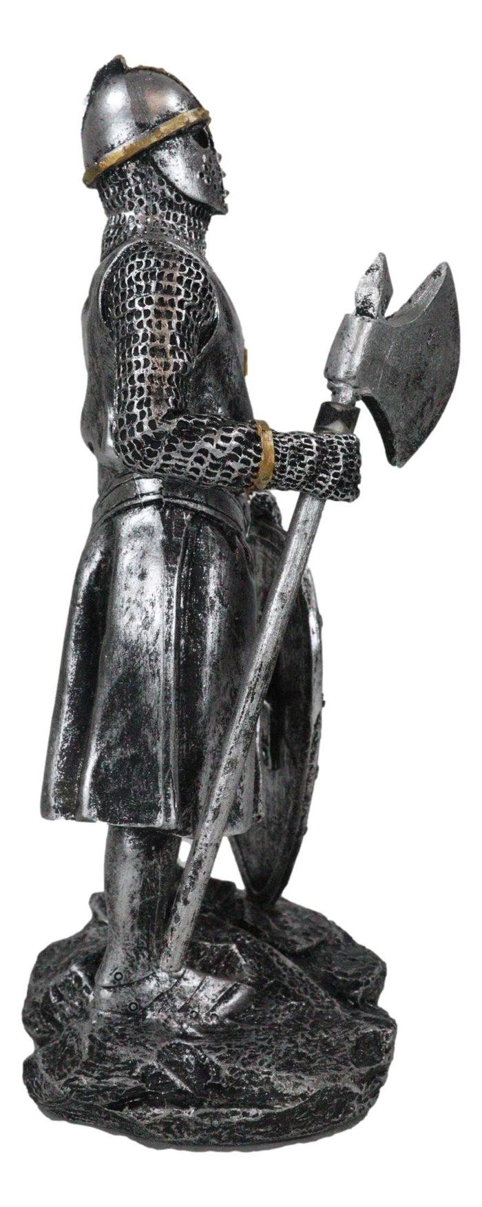 Ebros Gift Medieval Crusader Knight Of The Cross With Axe And Broad Shield Figurine 7"H