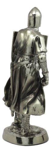 Ebros Gift Medieval Crusader Swordsman Knight Statue 7.5"Tall Suit Of Armor Heavy Infantry