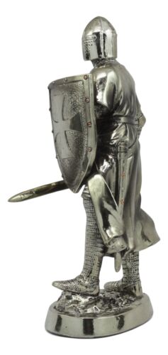Ebros Gift Medieval Crusader Swordsman Knight Statue 7.5"Tall Suit Of Armor Heavy Infantry