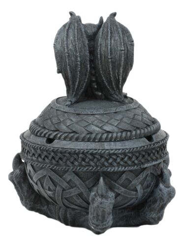 Ebros Gift Medieval Dragon Claw Gripping Celtic Orb With Gothic Gargoyle Ashtray Statue