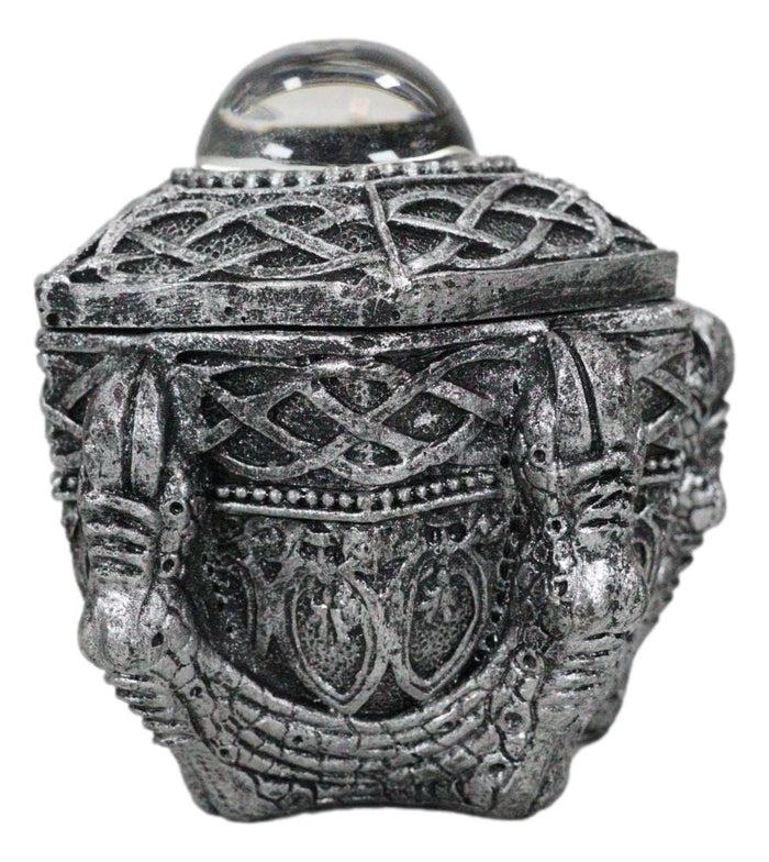 Ebros Gift Medieval Fantasy Dragon Claw With Crystal Gazing Orb Ball Decorative Trinket Box