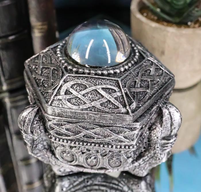 ebros gift Medieval Fantasy Dragon Claw With Crystal Gazing Orb Ball Decorative Trinket Box
